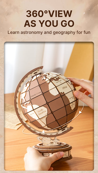 Rolife 3D Wooden Puzzle - Global Wonders TGM01 - Mô hình lắp ráp gỗ 3D Quả địa cầu - Rolife