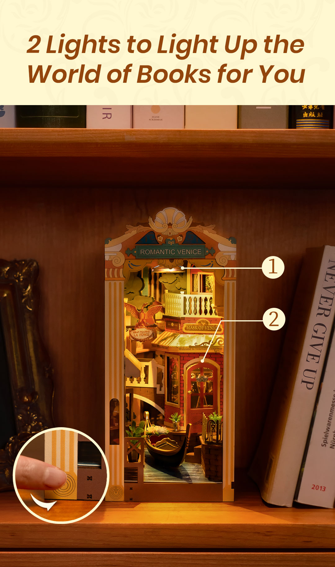 Rolife Book Nook Kit - Romantic Venice TGB08 - Mô hình lắp ráp gỗ DIY - Rolife