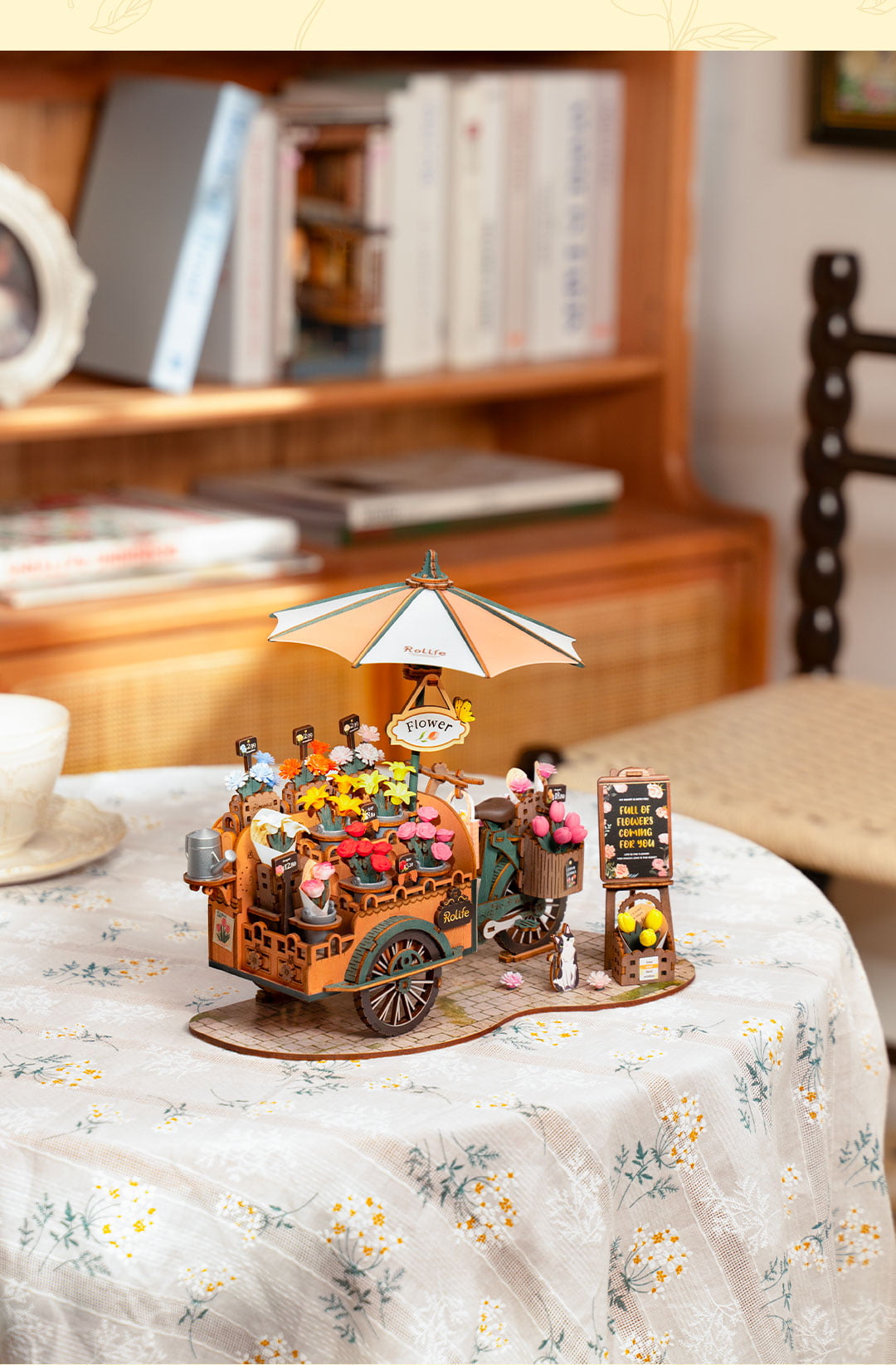 Rolife 3D Wooden Puzzle - Bloosom Cart TGS03 - Mô hình gỗ 3D xe hoa cổ điển - Rolife