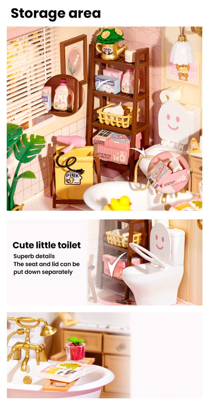 Rolife Pop Bubble Bathroom DW014B - Mô hình nhà tắm tí hon - Rolife
