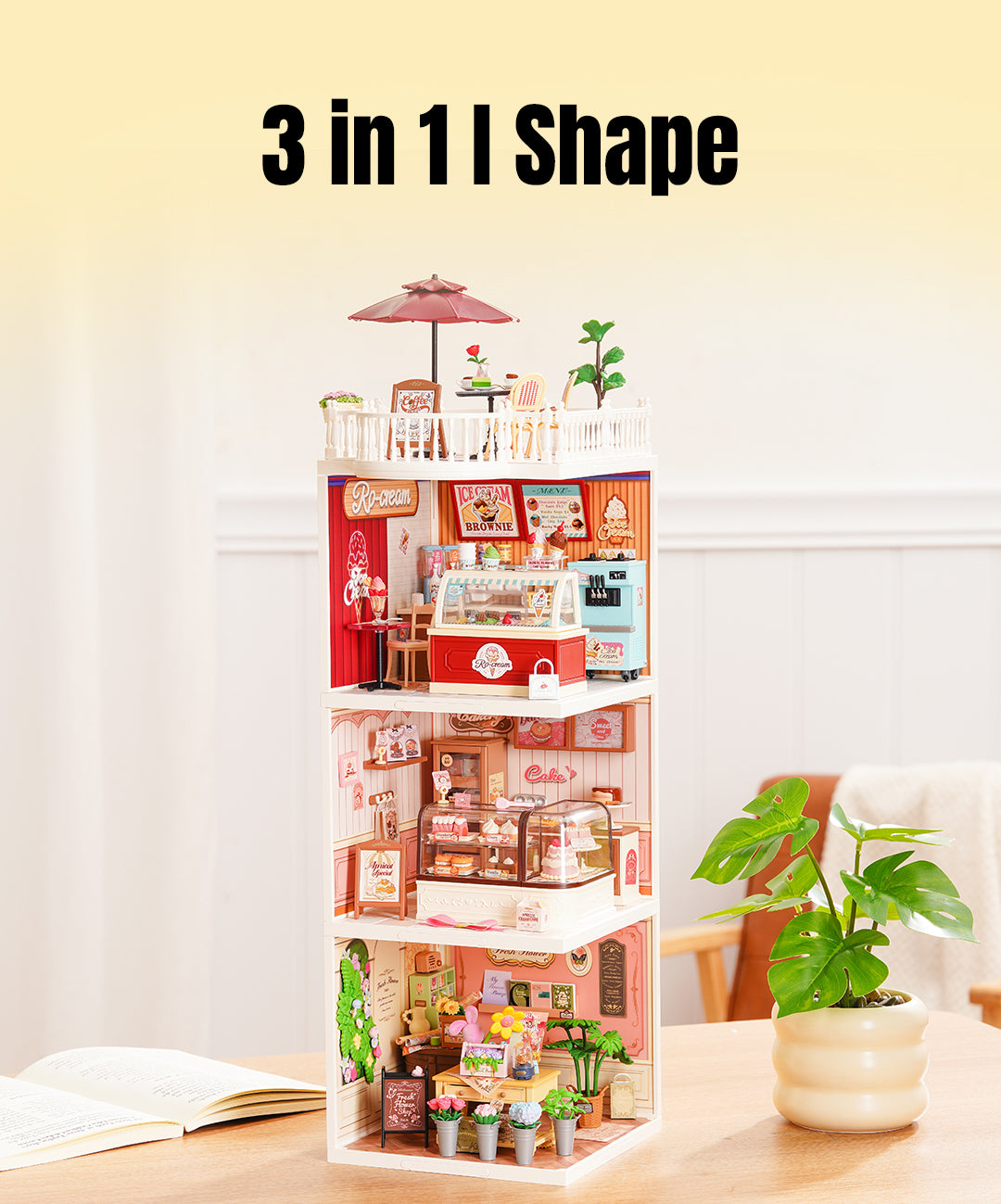 Rolife Super Creator 4-in-1 DIY House - Four Grid Display Layout - Mô hình nhà búp bê lắp ráp - Rolife