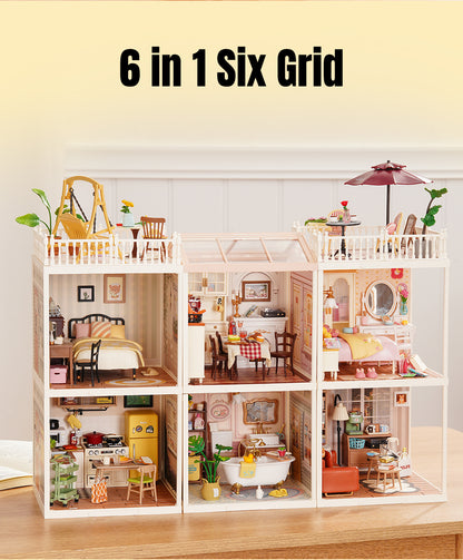 Rolife Super Creator 4-in-1 DIY House - Four Grid Display Layout - Mô hình nhà búp bê lắp ráp - Rolife