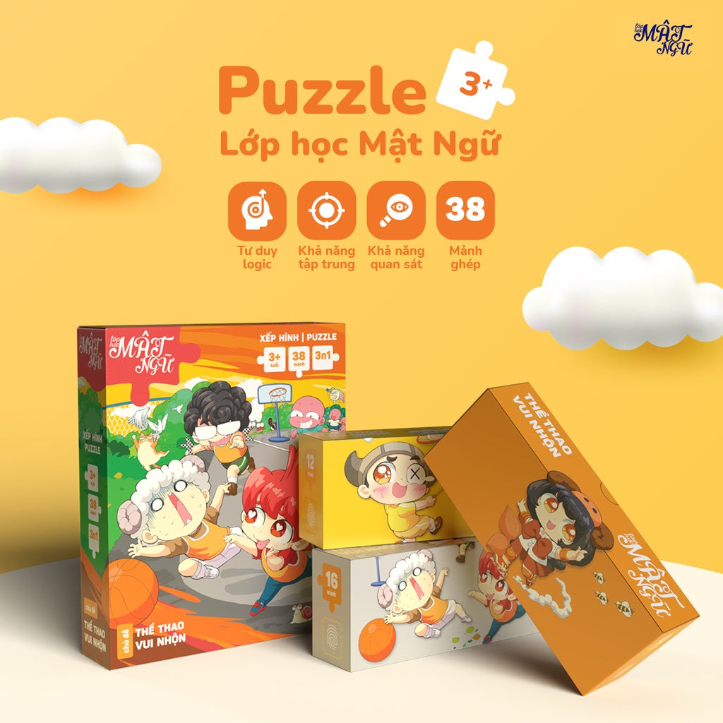Xếp Hình Puzzle Mato Nhiều Cấp Độ - Đồ Chơi Trí Tuệ Lớp Học Mật Ngữ - Board Game VN
