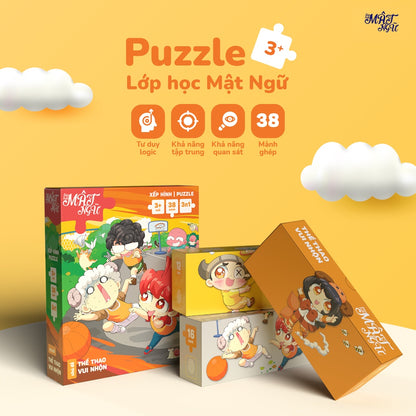 Xếp Hình Puzzle Mato Nhiều Cấp Độ - Đồ Chơi Trí Tuệ Lớp Học Mật Ngữ - Board Game VN