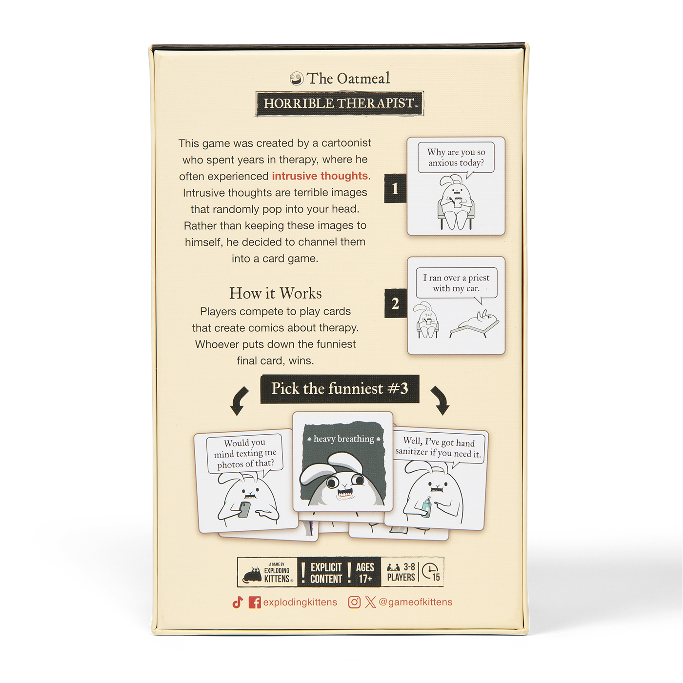 Horrible Therapist (Base Edition) - Trò chơi thẻ bài hài hước người lớn - Exploding Kittens