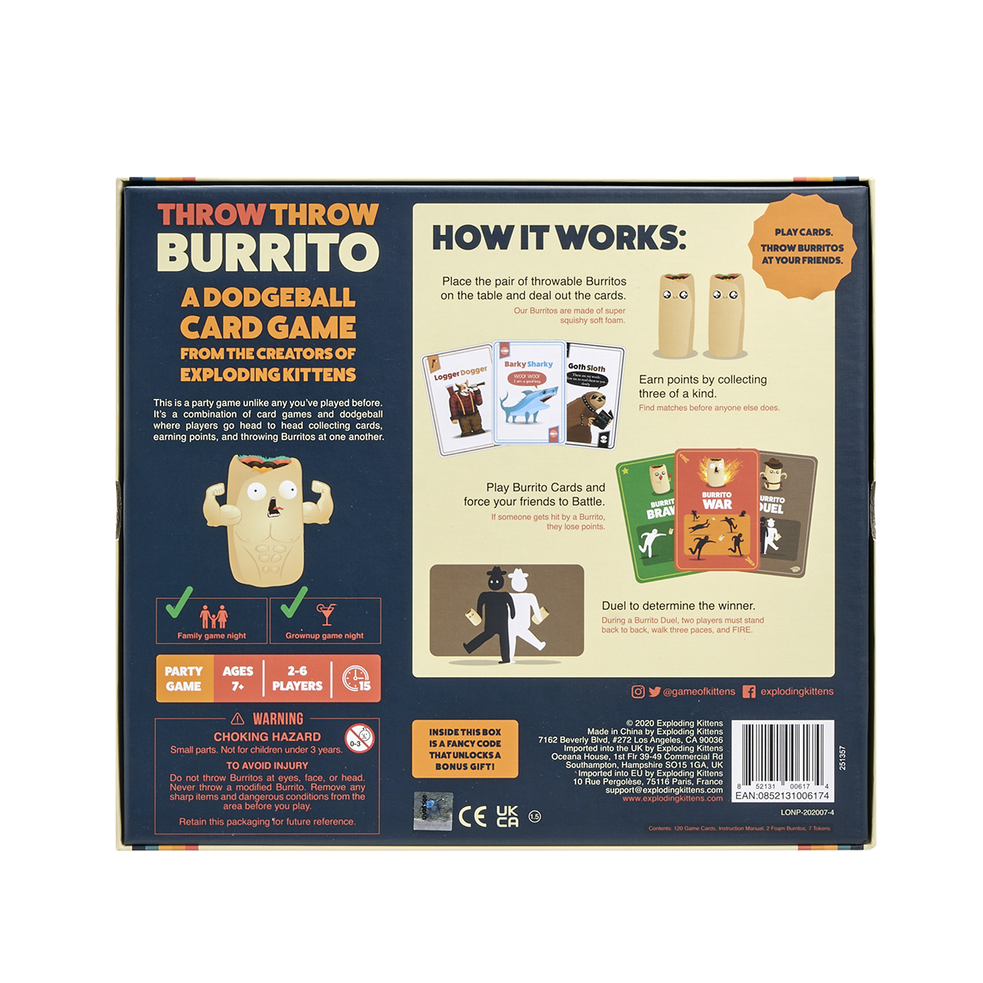 Throw Throw Burrito - Trò chơi thẻ bài ném bóng né - Exploding Kittens