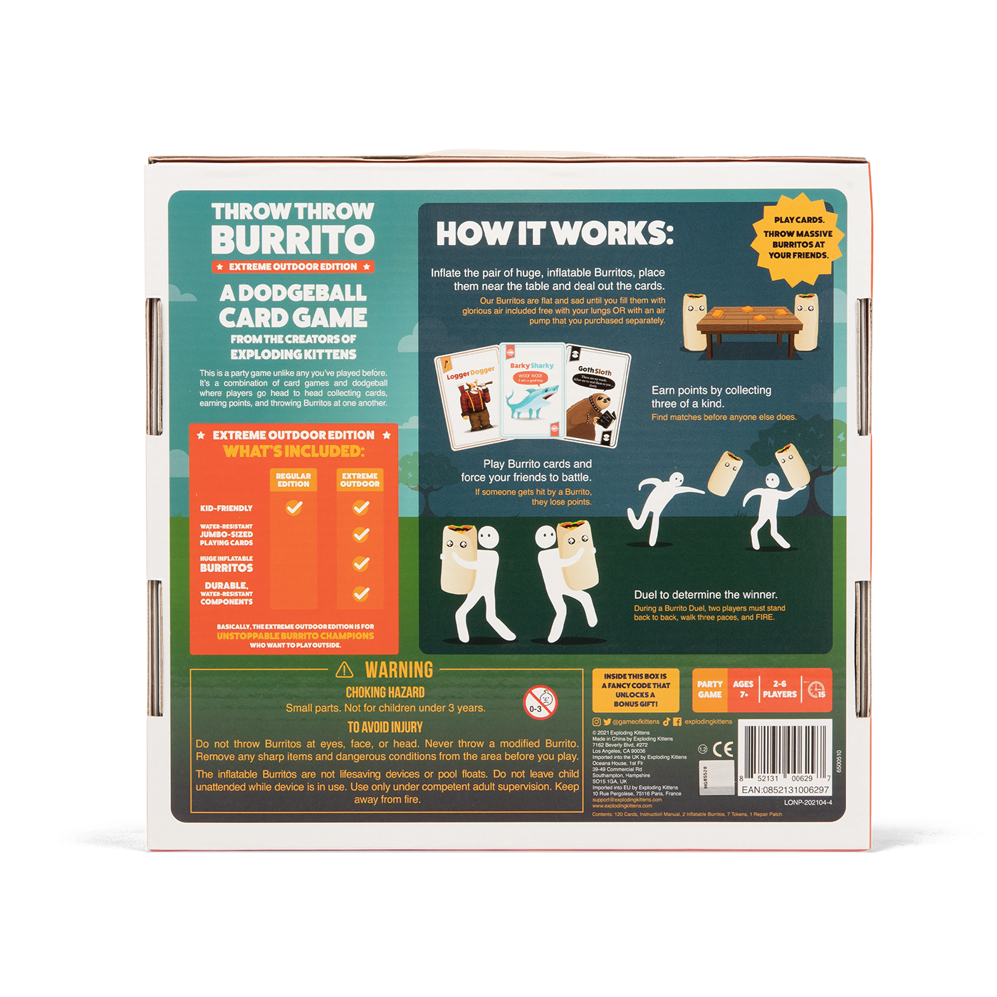 Throw Throw Burrito: Extreme Outdoor Edition - Board game ném bóng né ngoài trời - Exploding Kittens