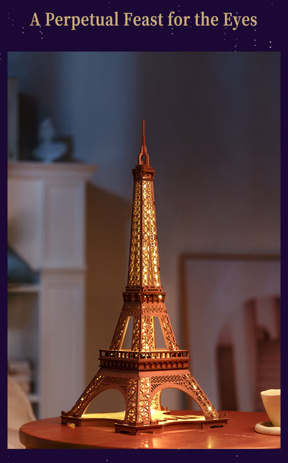 Rolife Night of the Eiffel Tower TGL01 - Mô hình gỗ 3D lắp ráp có đèn LED - Robotime Rolife