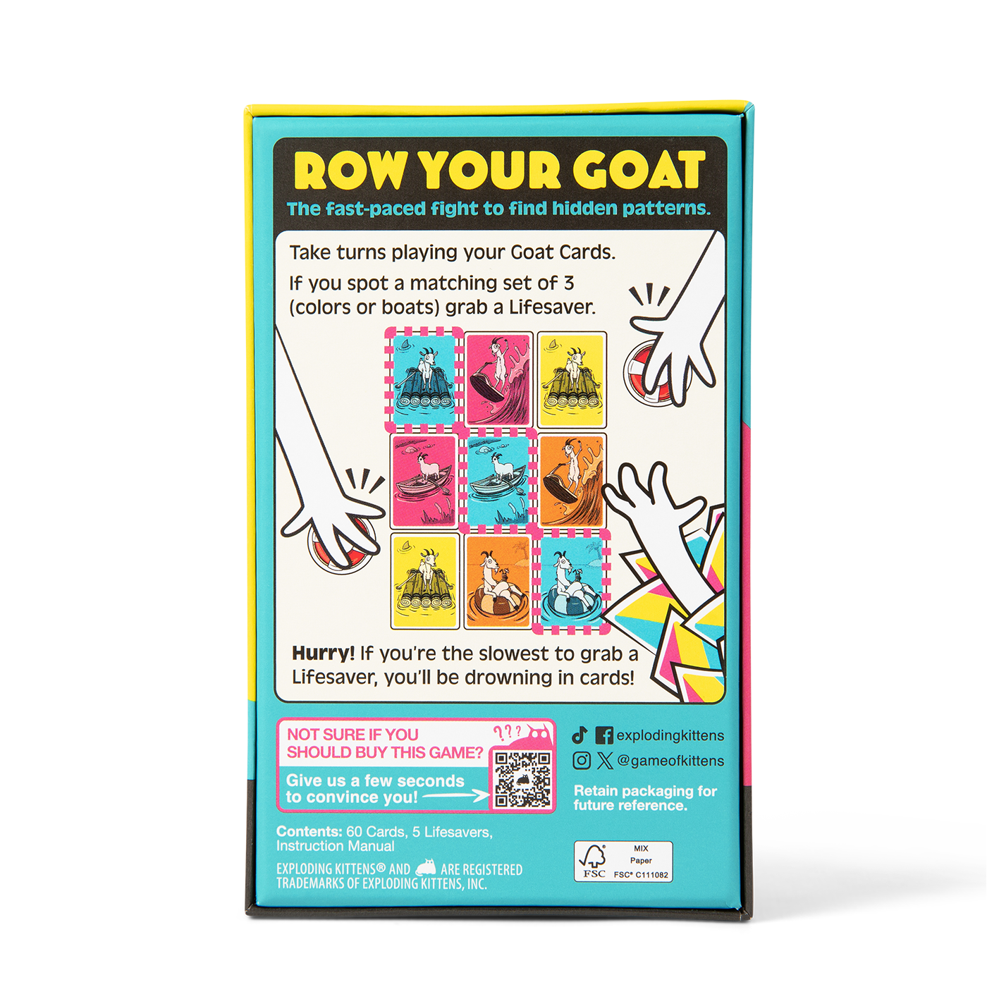 Row Your Goat - Trò chơi thẻ bài phản xạ & tốc độ - Exploding Kittens