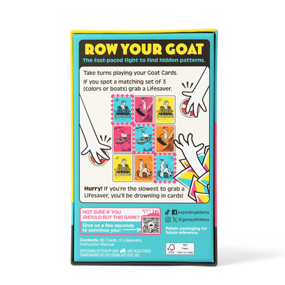 Row Your Goat - Trò chơi thẻ bài phản xạ & tốc độ - Exploding Kittens