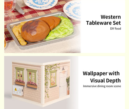 Rolife Warm Dining Room DW015B - Nhà mô hình mini lắp ráp - Super Creator Series
