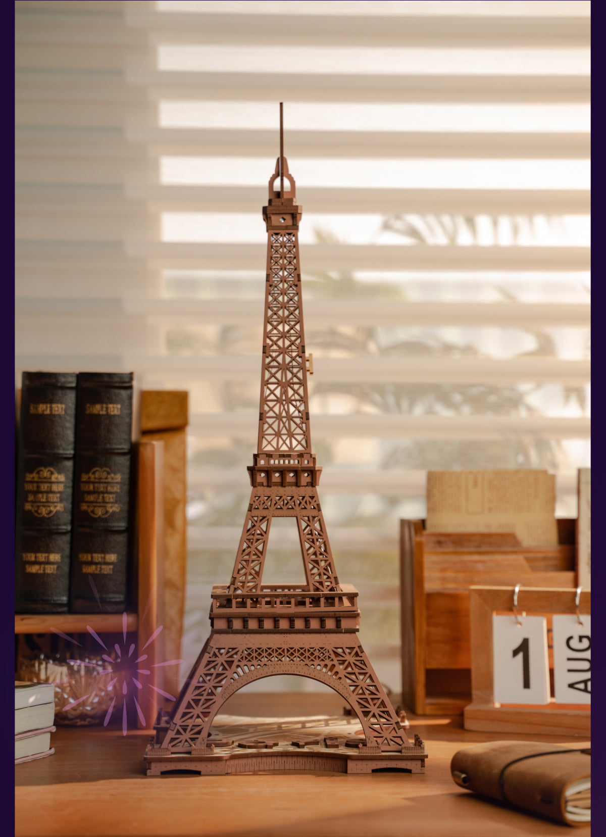 Rolife Night of the Eiffel Tower TGL01 - Mô hình gỗ 3D lắp ráp có đèn LED - Robotime Rolife