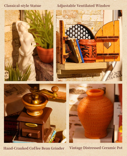 Rolife DIY Miniature House Kit - Corner Bookstore DG164 - Mô hình nhà gỗ tí hon - Rolife