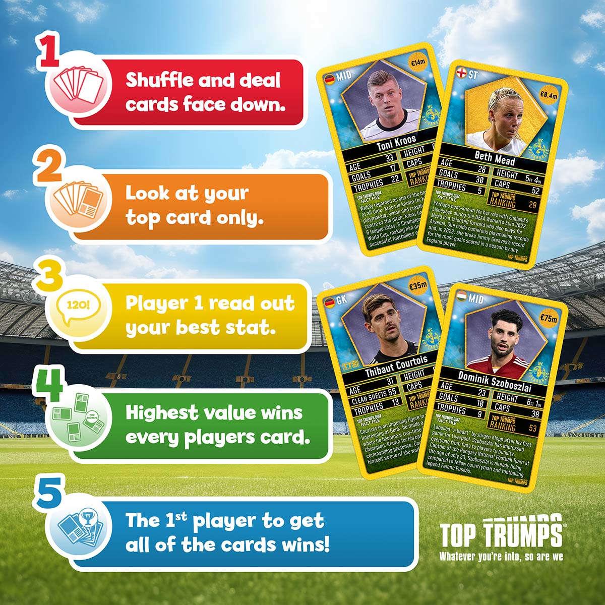 World Football Stars Top 200 - Pack 2 Top Trumps Card Game - Thẻ Bài Bóng Đá - Winning Moves - Hình ảnh bổ sung 4