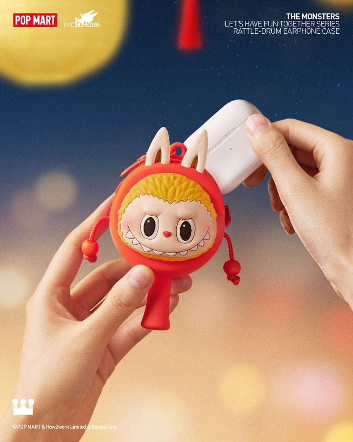 THE MONSTERS Let's Have Fun Together Series-Rattle-Drum Earphone Bag - Túi Đựng Tai Nghe Labubu Pop Mart - Hình ảnh chi tiết 2