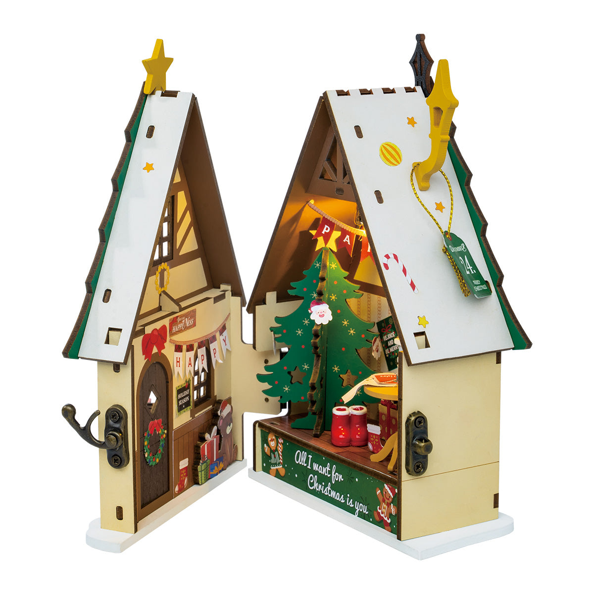 Rolife DIY Miniature House - Twinkling Christmas House DS036 - Mô hình nhà gỗ tí hon Giáng sinh - Rolife DS036