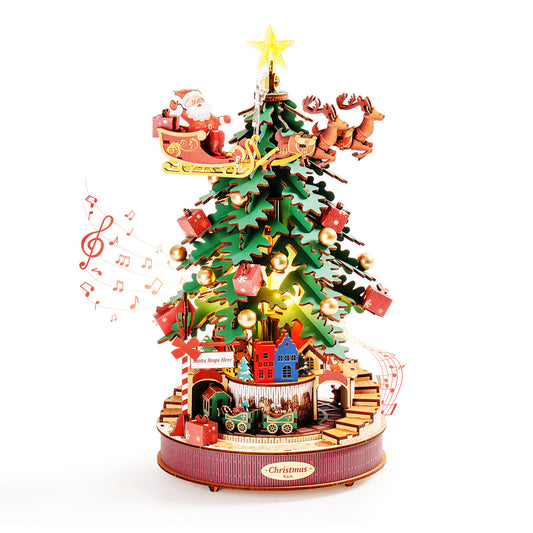 Christmas Melody Tree AMS01 - Mô hình gỗ 3D Cây thông Noel tích hợp hộp nhạc - Rolife