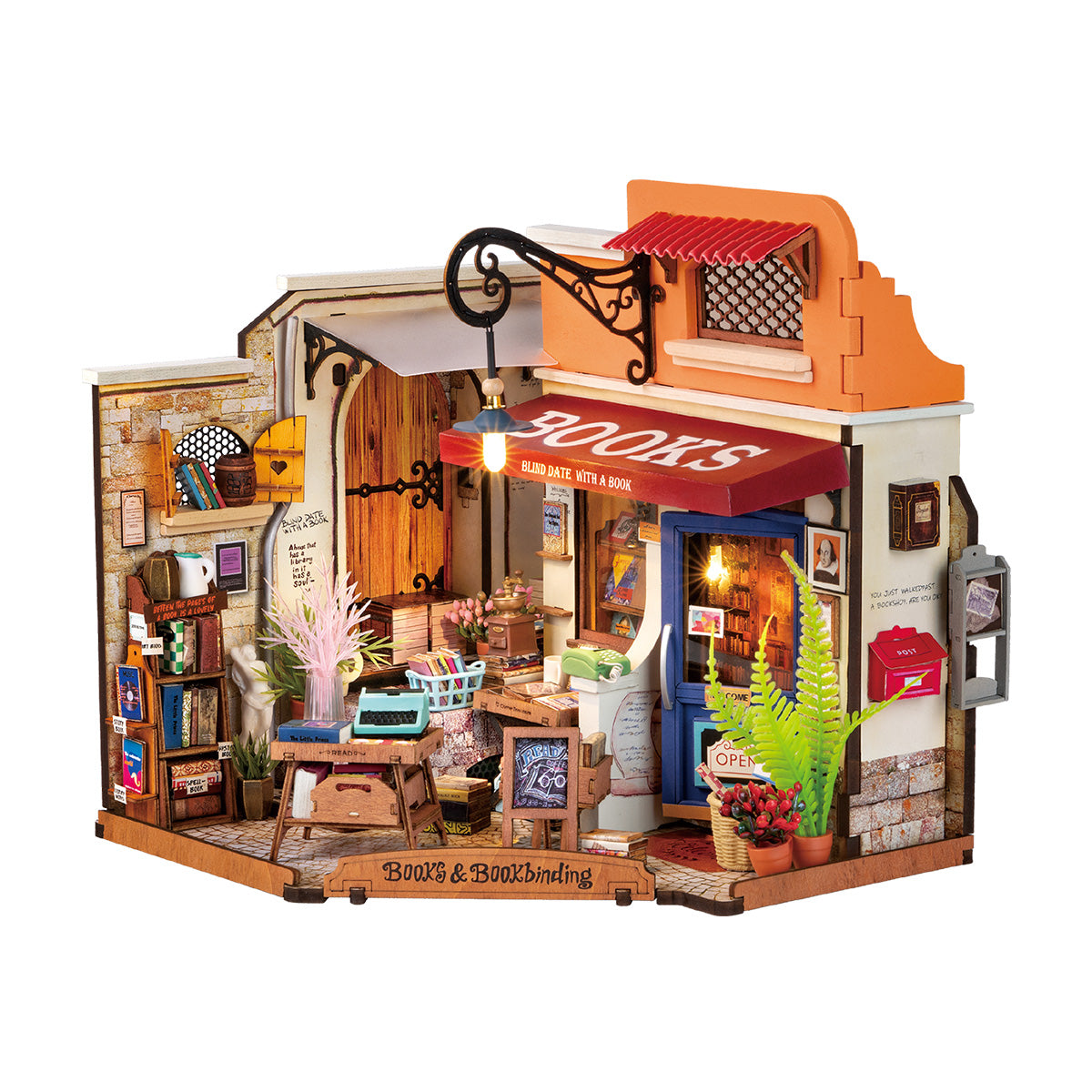 Rolife DIY Miniature House Kit - Corner Bookstore DG164 - Mô hình nhà gỗ tí hon - Rolife