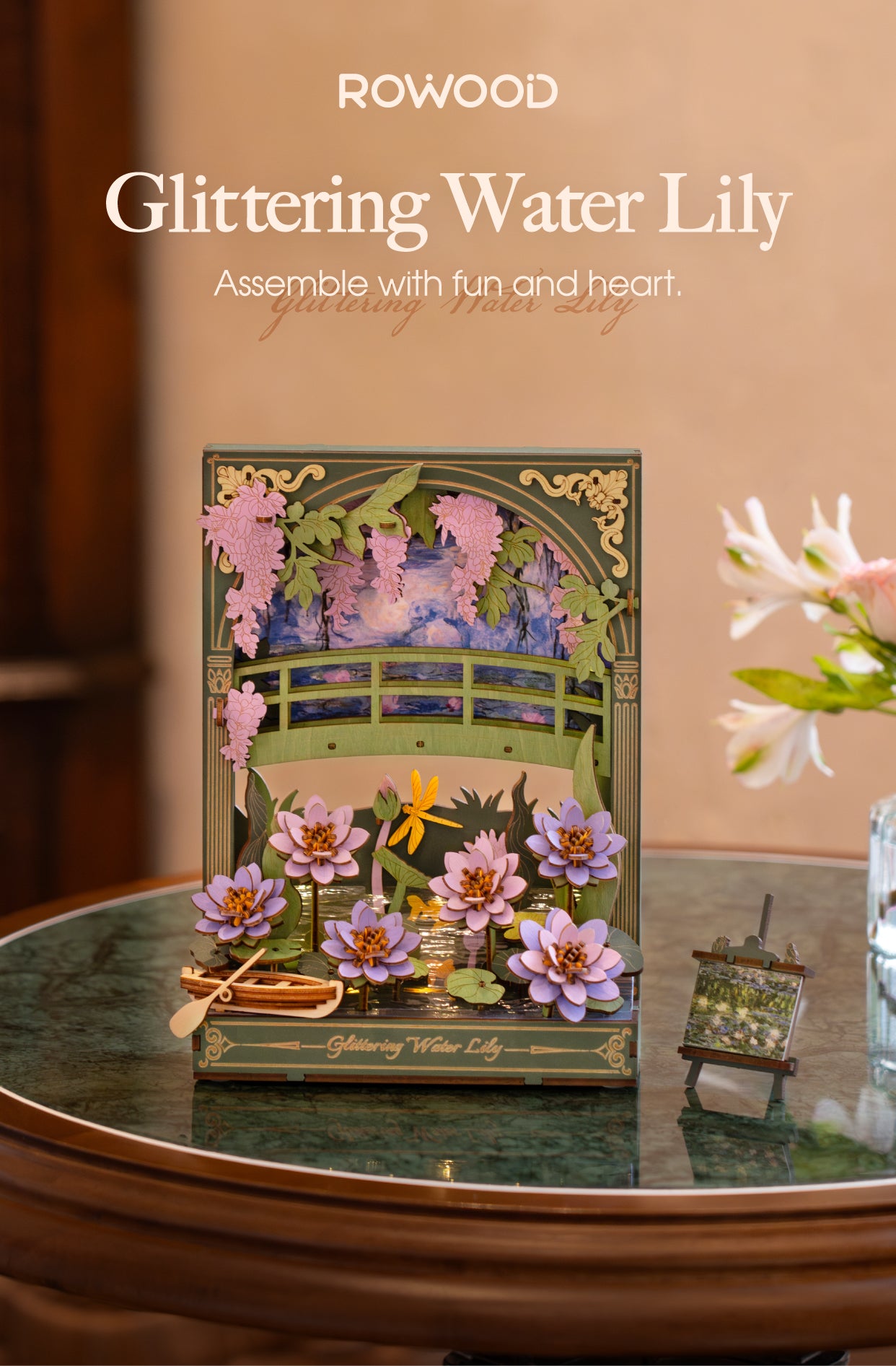 Rowood 3D Wooden Puzzle - Glittering Water Lily - Mô hình lắp ráp gỗ 3D - Rolife TH001