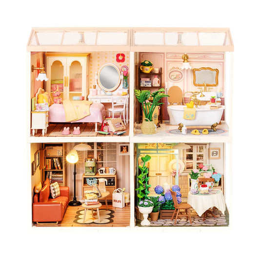 Rolife Super Creator Miniature House 4 in 1 Four Grid - Bộ mô hình nhà búp bê DIY 4 trong 1 - Rolife