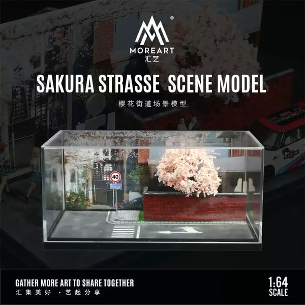 Diorama 1:64 Kèm Hộp Trưng Bày - Đường Hoa Anh Đào