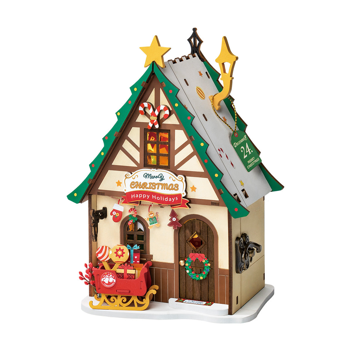 Rolife DIY Miniature House - Twinkling Christmas House DS036 - Mô hình nhà gỗ tí hon Giáng sinh - Rolife DS036