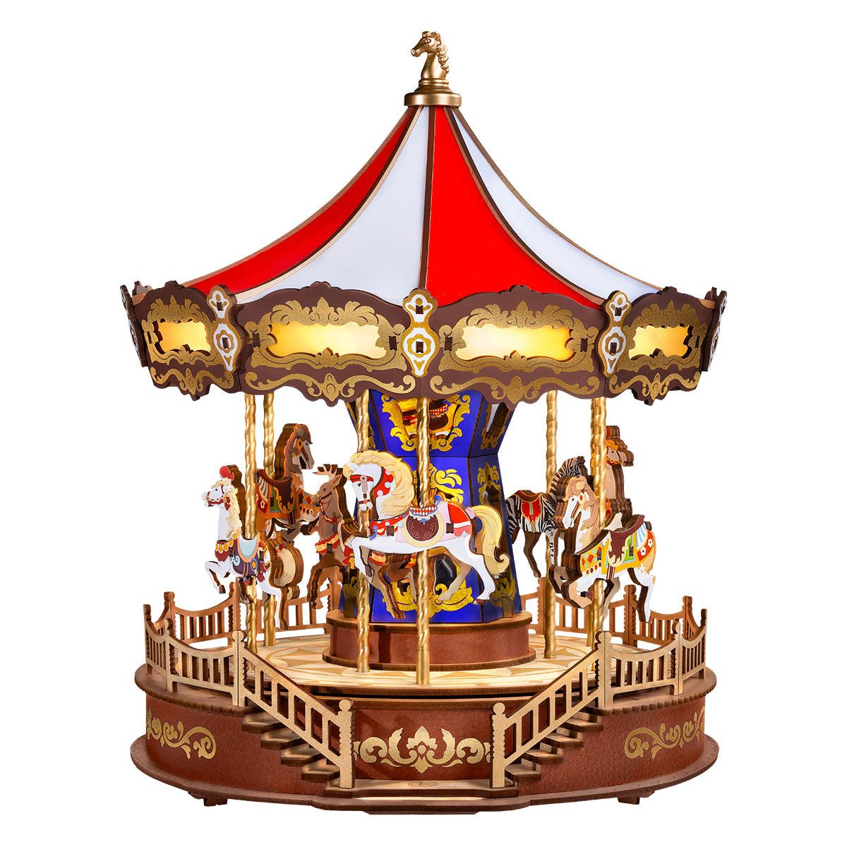 Rolife 3D Wooden Puzzle - Classic Carousel AMC01 - Mô hình lắp ráp gỗ 3D có nhạc và đèn - Rolife AMC01