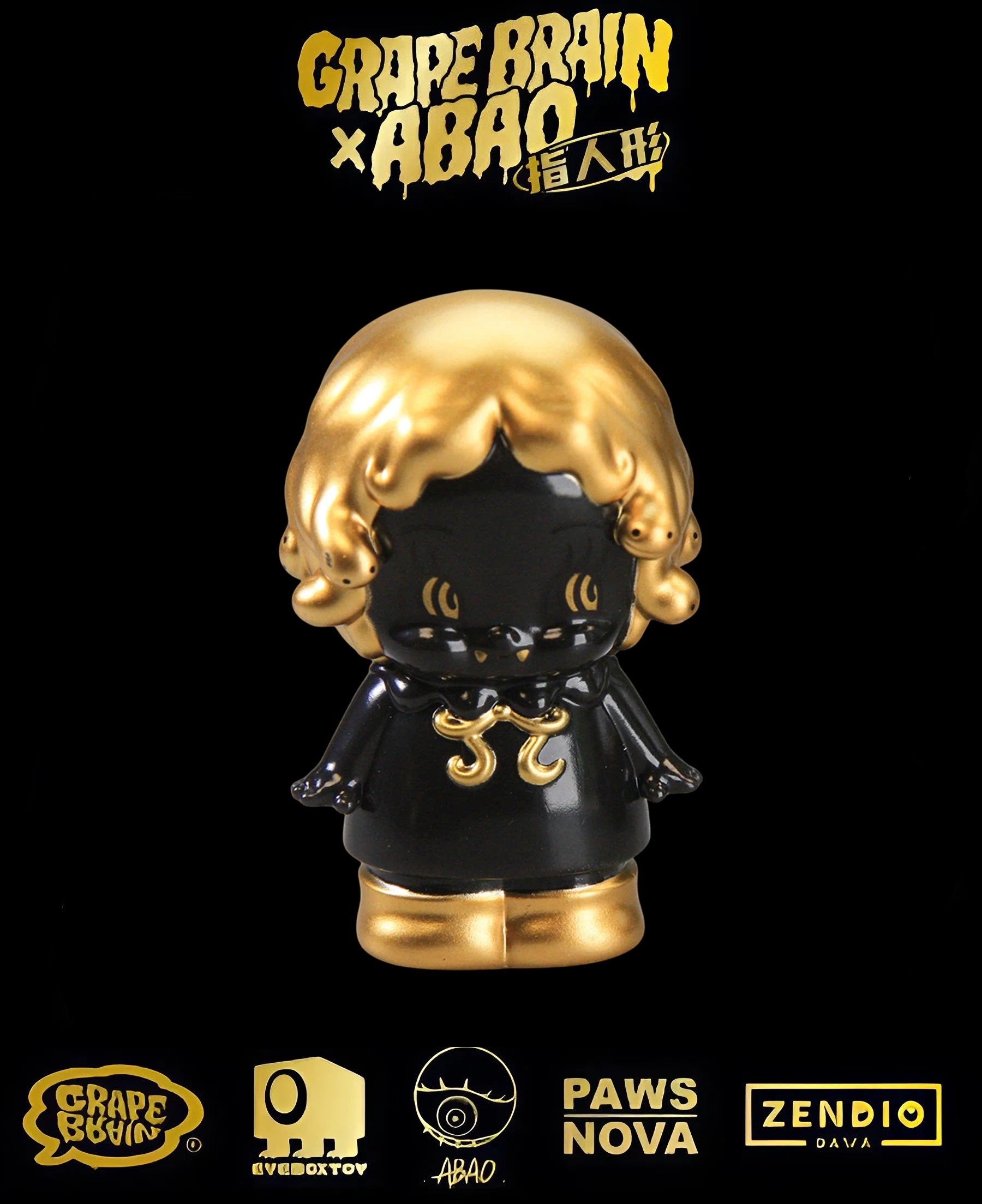 GRAPE BRAIN x ABAO BLACK AND GOLD BLINDBOX - Mô Hình Art Toy Sưu Tầm Chính Hãng - Grape Brain - Hình ảnh bổ sung 8