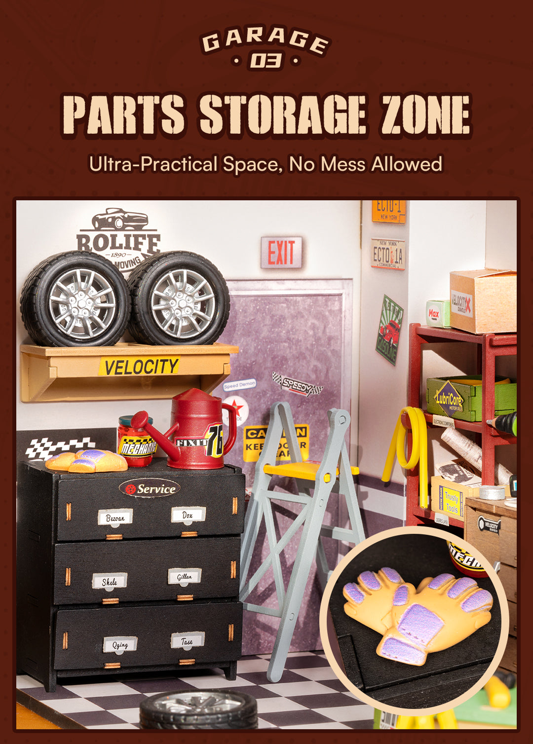 Rolife DIY Miniature House Kit - Garage Workshop DG165 - Mô hình nhà gỗ tí hon tự làm - Rolife