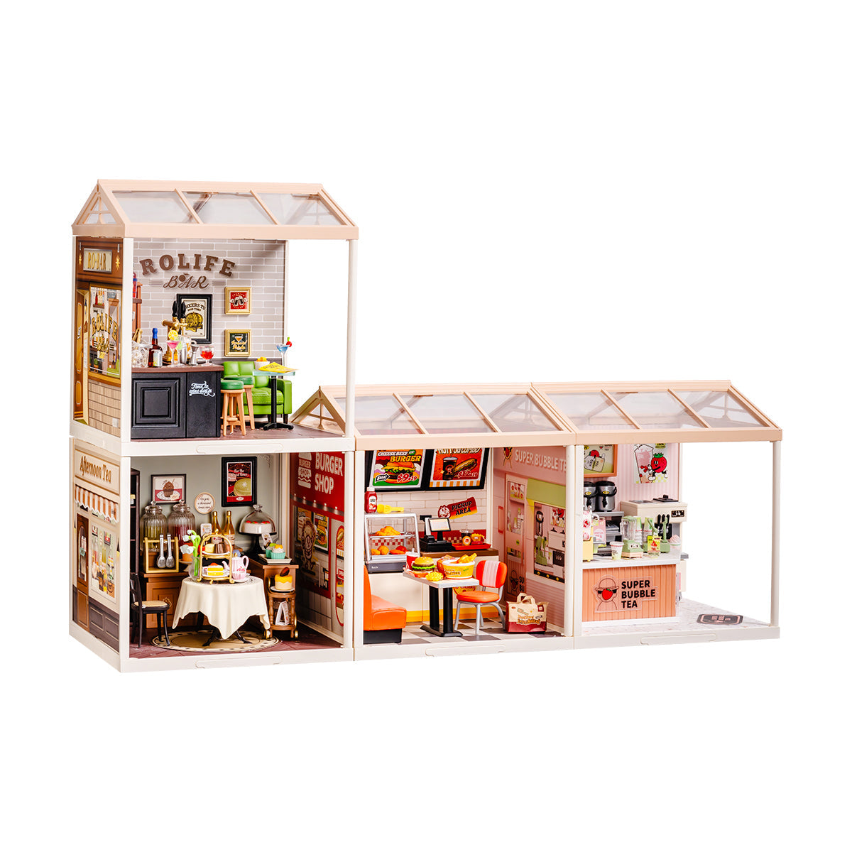 Rolife Super Creator Miniature House 4 in 1 L Shape - Mô hình nhà búp bê tự lắp ráp DIY - Rolife