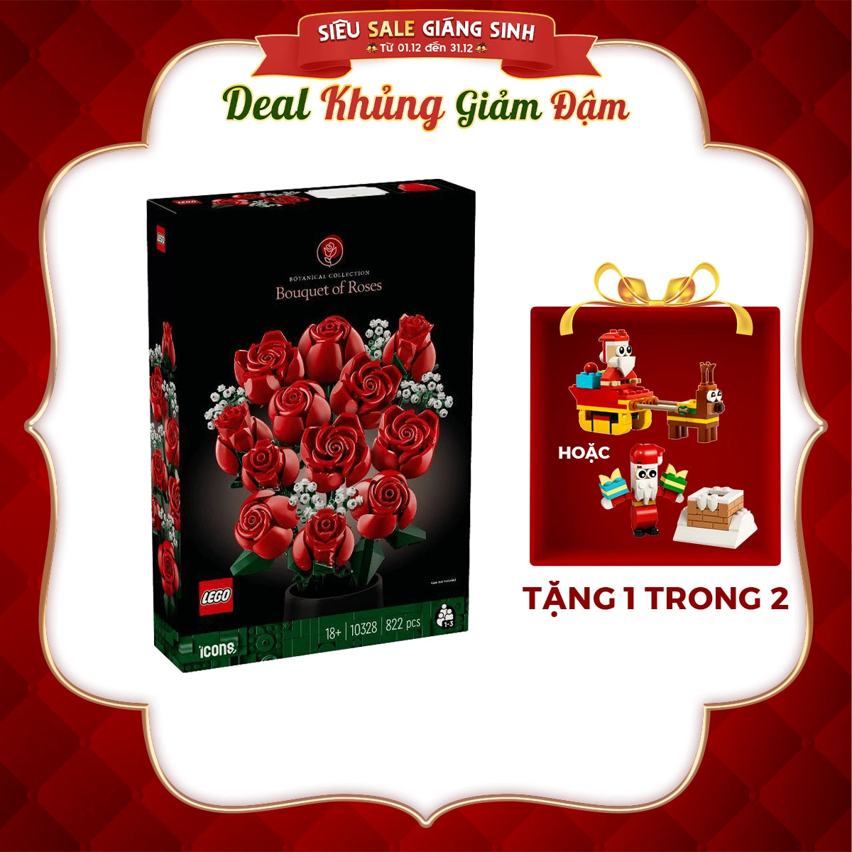 Đồ chơi lắp ráp Bó hoa hồng LEGO® Icons 10328