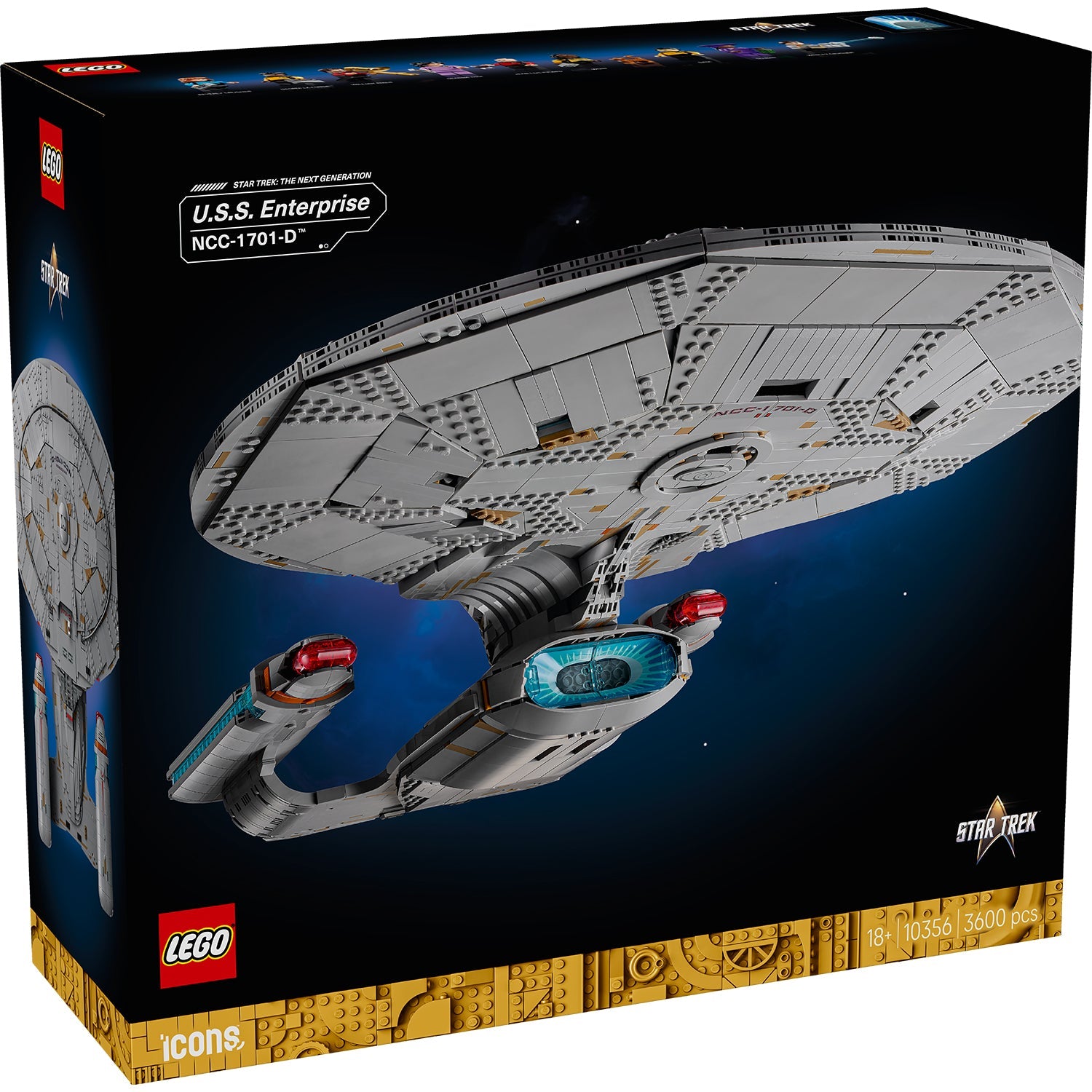 LEGO® Icons Star Trek: U.S.S. Enterprise NCC-1701-D™ - Đồ chơi lắp ráp mô hình tàu vũ trụ LEGO 10356 - Hình ảnh sản phẩm