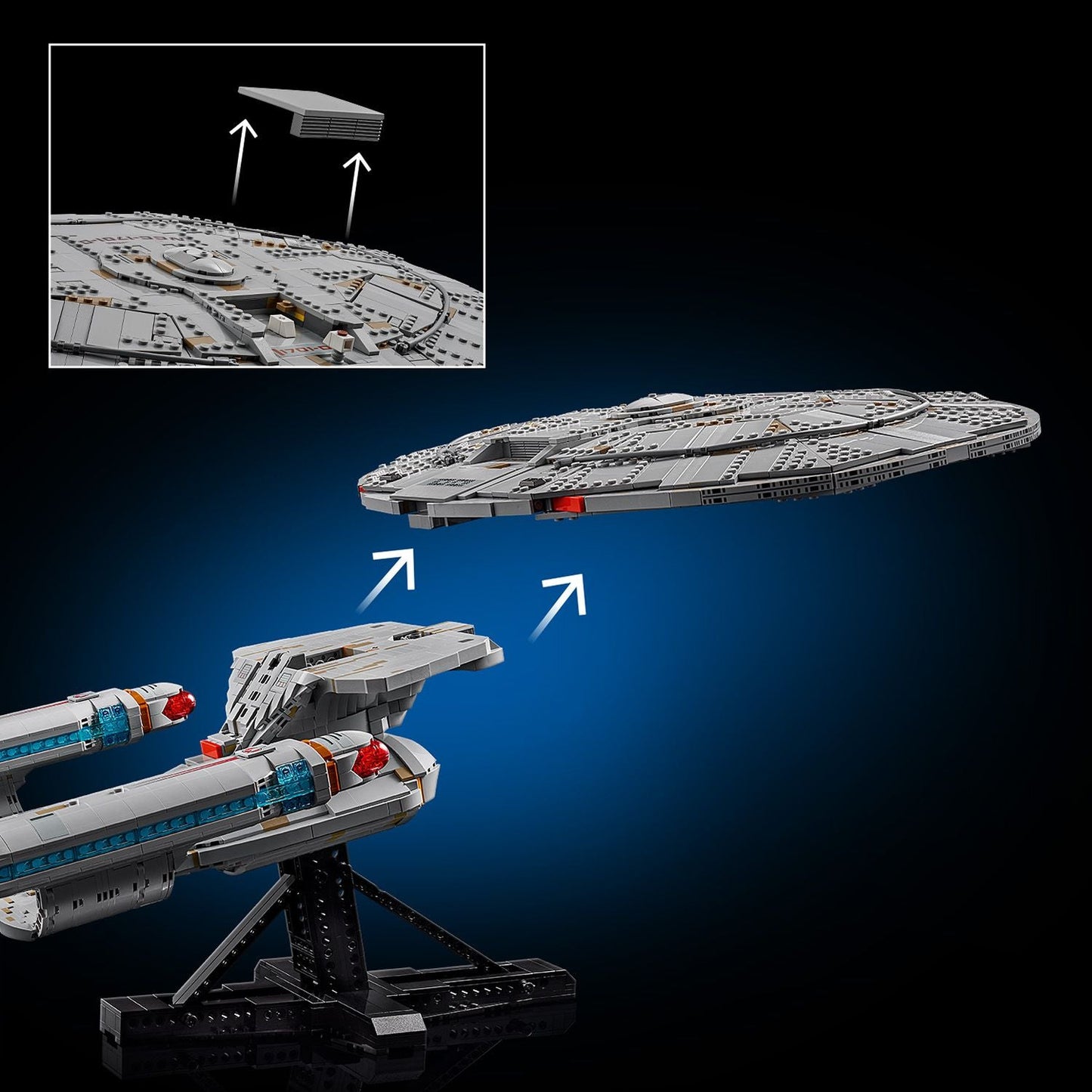 LEGO® Icons Star Trek: U.S.S. Enterprise NCC-1701-D™ - Đồ chơi lắp ráp mô hình tàu vũ trụ LEGO 10356 LEGO - ảnh 2 - Building 