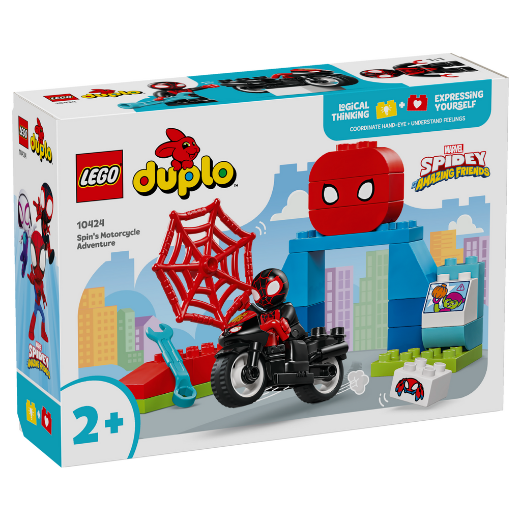 LEGO® DUPLO® Marvel Spin's Motorcycle Adventure - Đồ chơi lắp ráp xe máy Spin và mô hình siêu anh hùng LEGO 10424 - Hình ảnh sản phẩm
