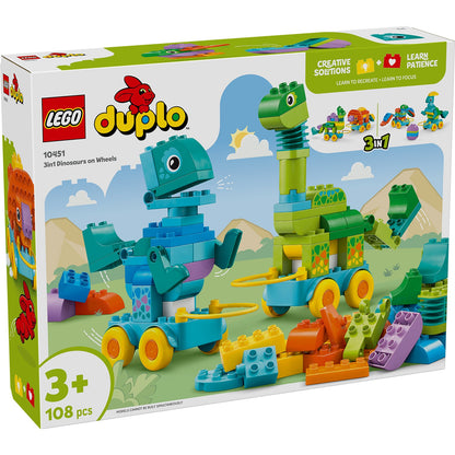 LEGO® DUPLO® 3in1 Dinosaurs on Wheels - Bộ Đồ Chơi Khủng Long 3 Trong 1 - LEGO 10451 - Hình ảnh sản phẩm