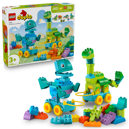 LEGO® DUPLO® 3in1 Dinosaurs on Wheels - Bộ Đồ Chơi Khủng Long 3 Trong 1 - LEGO 10451 LEGO - ảnh 2 - Building Toy