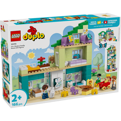LEGO® DUPLO® Town 3-in-1 Modern Family House with Figures - Đồ chơi lắp ráp nhà búp bê 3 trong 1 LEGO 10470 - Hình ảnh sản phẩm