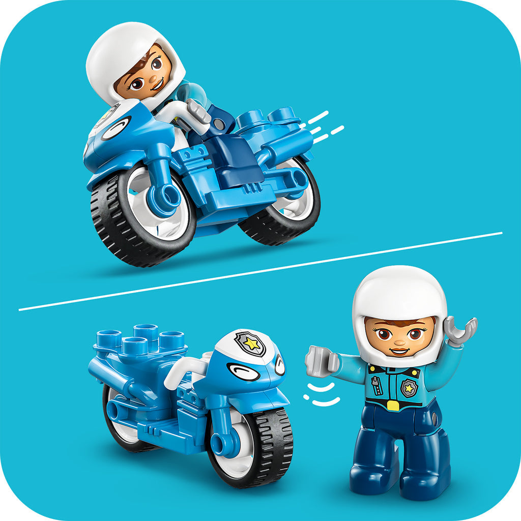 LEGO® DUPLO® Town Blue Police Motorcycle - Đồ chơi Mô tô Cảnh sát cho bé LEGO 10471 - Hình ảnh bổ sung 7