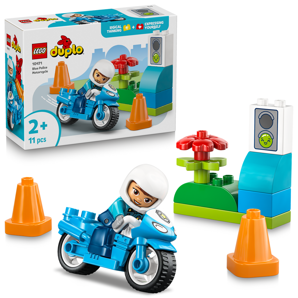 LEGO® DUPLO® Town Blue Police Motorcycle - Đồ chơi Mô tô Cảnh sát cho bé LEGO 10471 LEGO - ảnh 1 - LEGO DUPLO