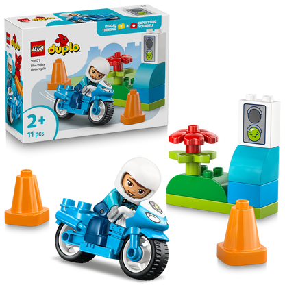 LEGO® DUPLO® Town Blue Police Motorcycle - Đồ chơi Mô tô Cảnh sát cho bé LEGO 10471 LEGO - ảnh 1 - LEGO DUPLO