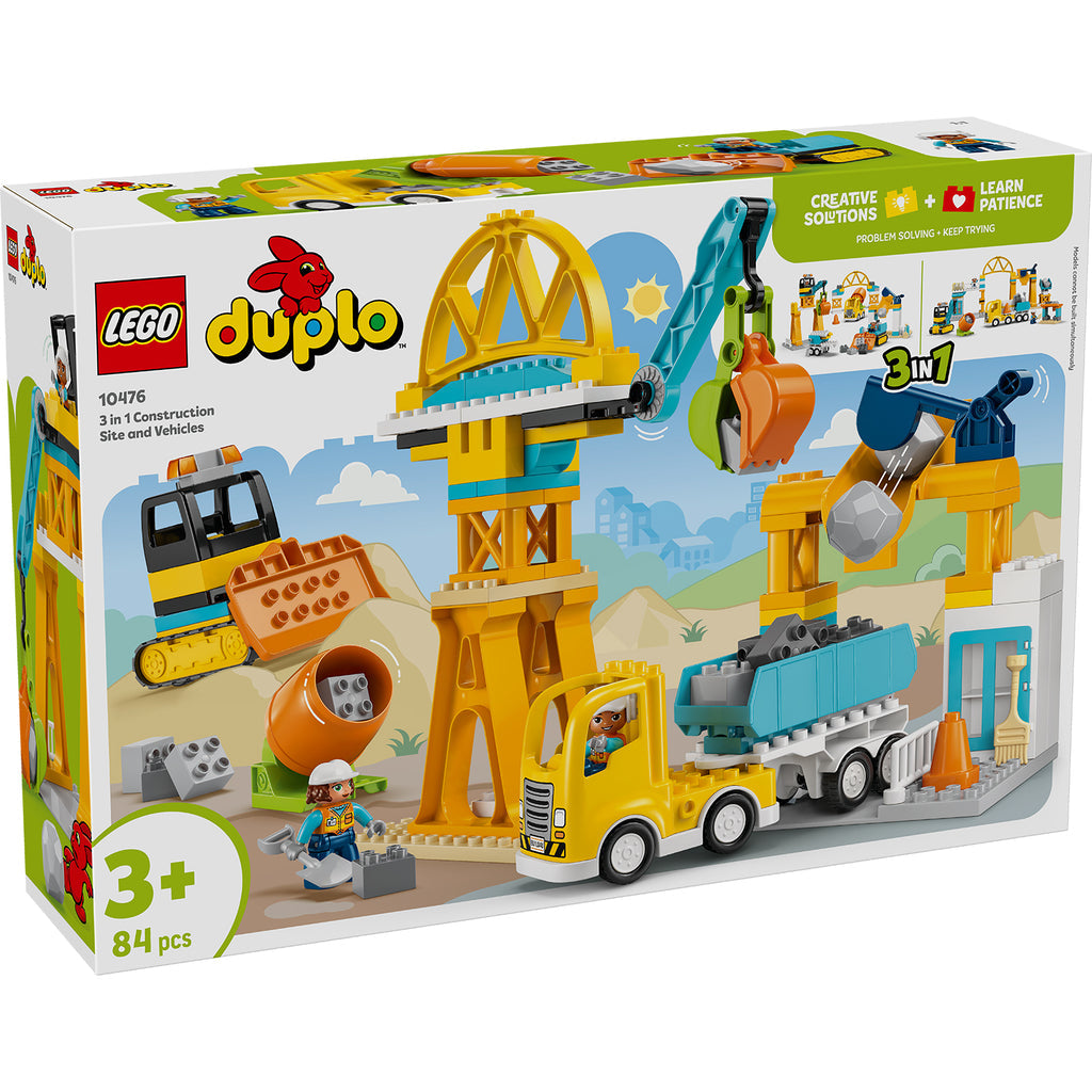 LEGO® DUPLO® Town 3-in-1 Construction Site and Vehicles - Bộ Đồ Chơi Công Trường Xây Dựng 3 Trong 1 - LEGO 10476 - Hình ảnh sản phẩm