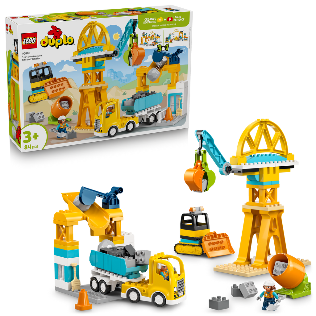 LEGO® DUPLO® Town 3-in-1 Construction Site and Vehicles - Bộ Đồ Chơi Công Trường Xây Dựng 3 Trong 1 - LEGO 10476