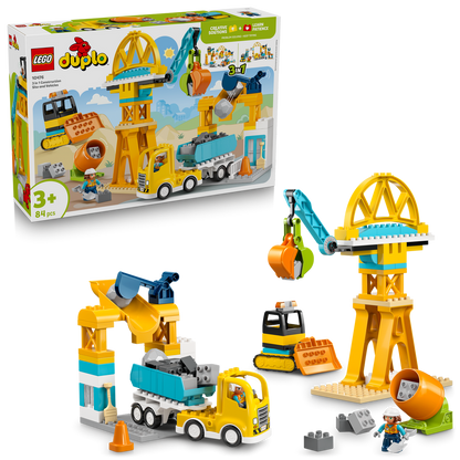 LEGO® DUPLO® Town 3-in-1 Construction Site and Vehicles - Bộ Đồ Chơi Công Trường Xây Dựng 3 Trong 1 - LEGO 10476