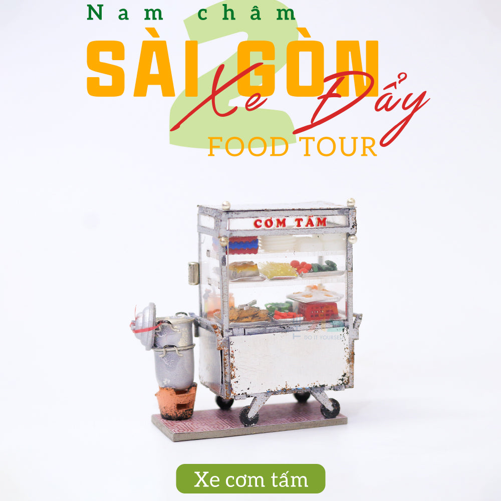 Xe Cơm Tấm - Nam Châm Hít Tủ Lạnh (Mô Hình Thu Nhỏ)