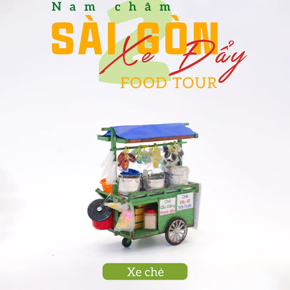 Nam Châm Tủ Lạnh Mô Hình Xe Chè - BST Xe Đẩy Hàng Rong 2