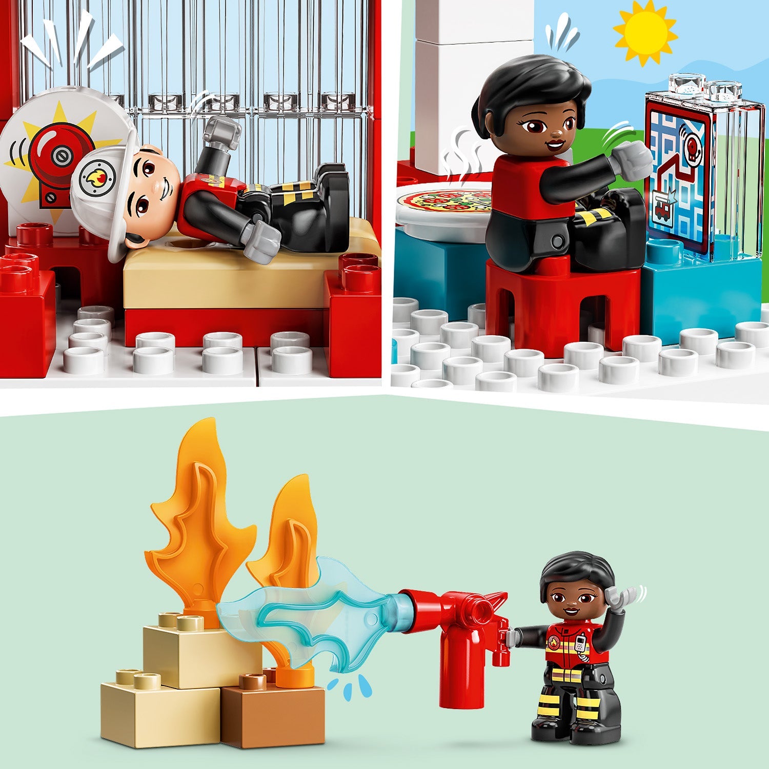 LEGO® DUPLO™ Rescue Fire Station & Helicopter - Trạm Cứu Hỏa & Trực Thăng Cứu Hộ - LEGO 10970 - Hình ảnh bổ sung 8