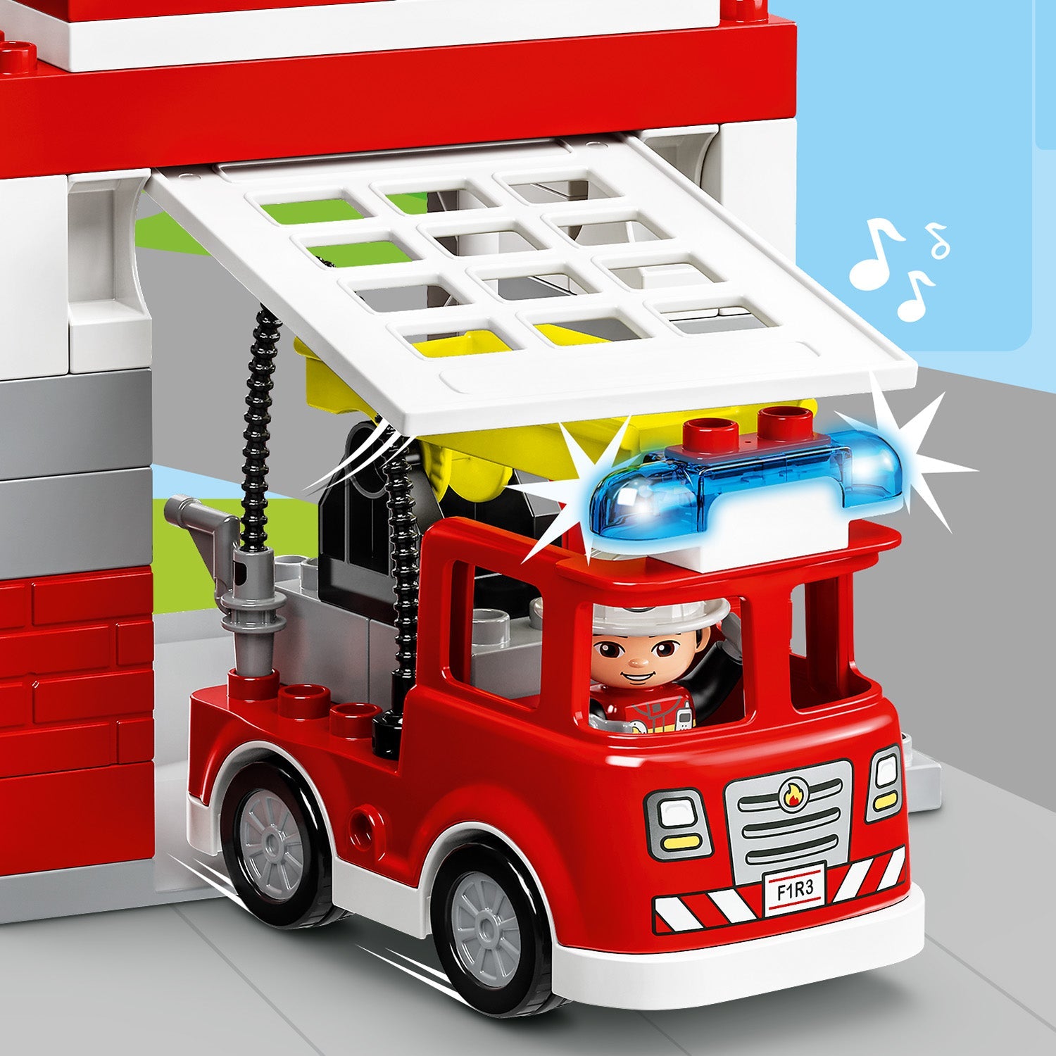LEGO® DUPLO™ Rescue Fire Station & Helicopter - Trạm Cứu Hỏa & Trực Thăng Cứu Hộ - LEGO 10970 - Hình ảnh bổ sung 9