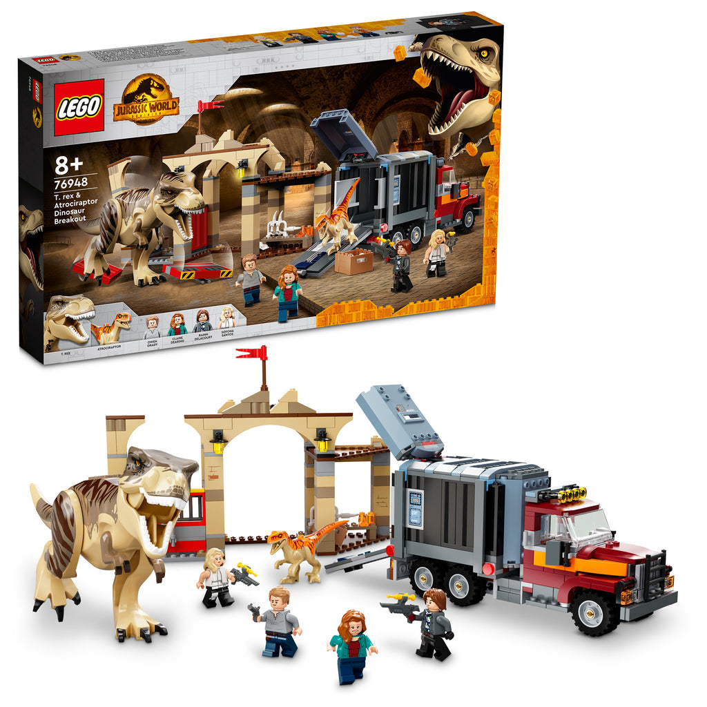 LEGO® Jurassic World T. rex & Atrociraptor Dinosaur Breakout - Đồ Chơi Lắp Ráp Khủng Long 76948 - LEGO