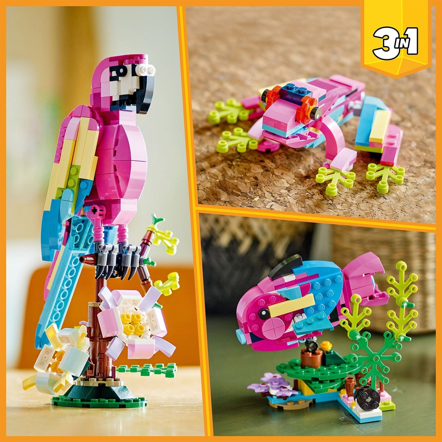 LEGO® Creator 3-in-1 Exotic Pink Parrot - Đồ Chơi Lắp Ráp Vẹt Hồng 3-trong-1 LEGO 31144 LEGO - ảnh 1 - LEGO® Creator 3-in-1