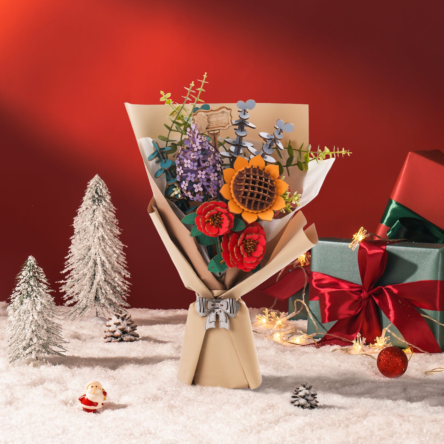 Rowood Wooden Flower Bouquet Set - Bộ lắp ráp bó hoa gỗ 3D - Rolife TW01H